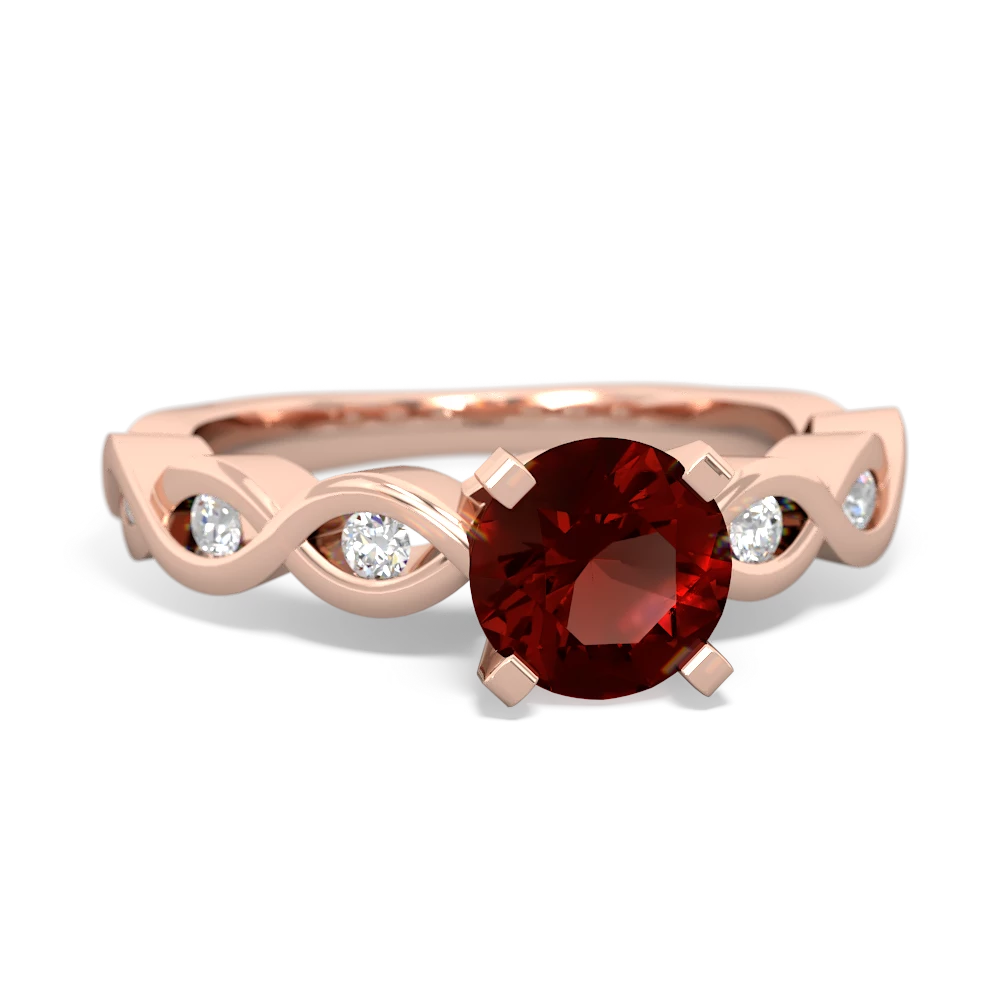 Garnet Infinity 6Mm Round Engagement 14K Rose Gold ring R26316RD