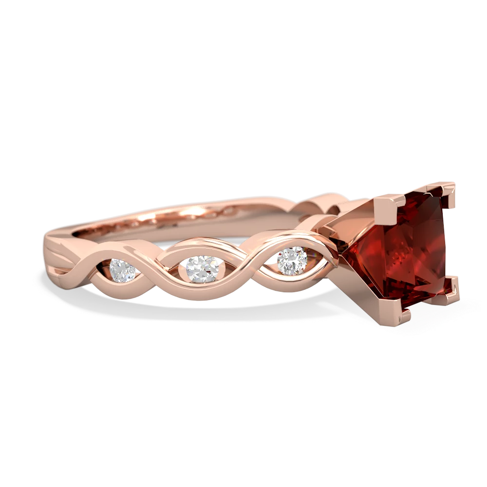 Garnet Infinity 6Mm Princess Engagement 14K Rose Gold ring R26316SQ