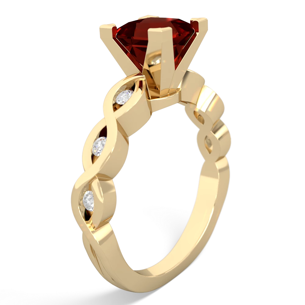 Garnet Infinity 6Mm Princess Engagement 14K Yellow Gold ring R26316SQ