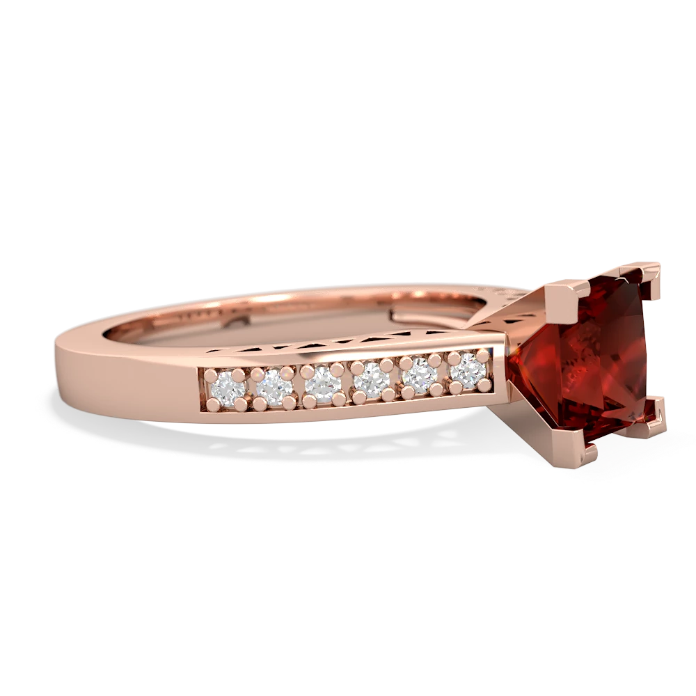 Garnet Art Deco Engagement 6Mm Princess 14K Rose Gold ring R26356SQ