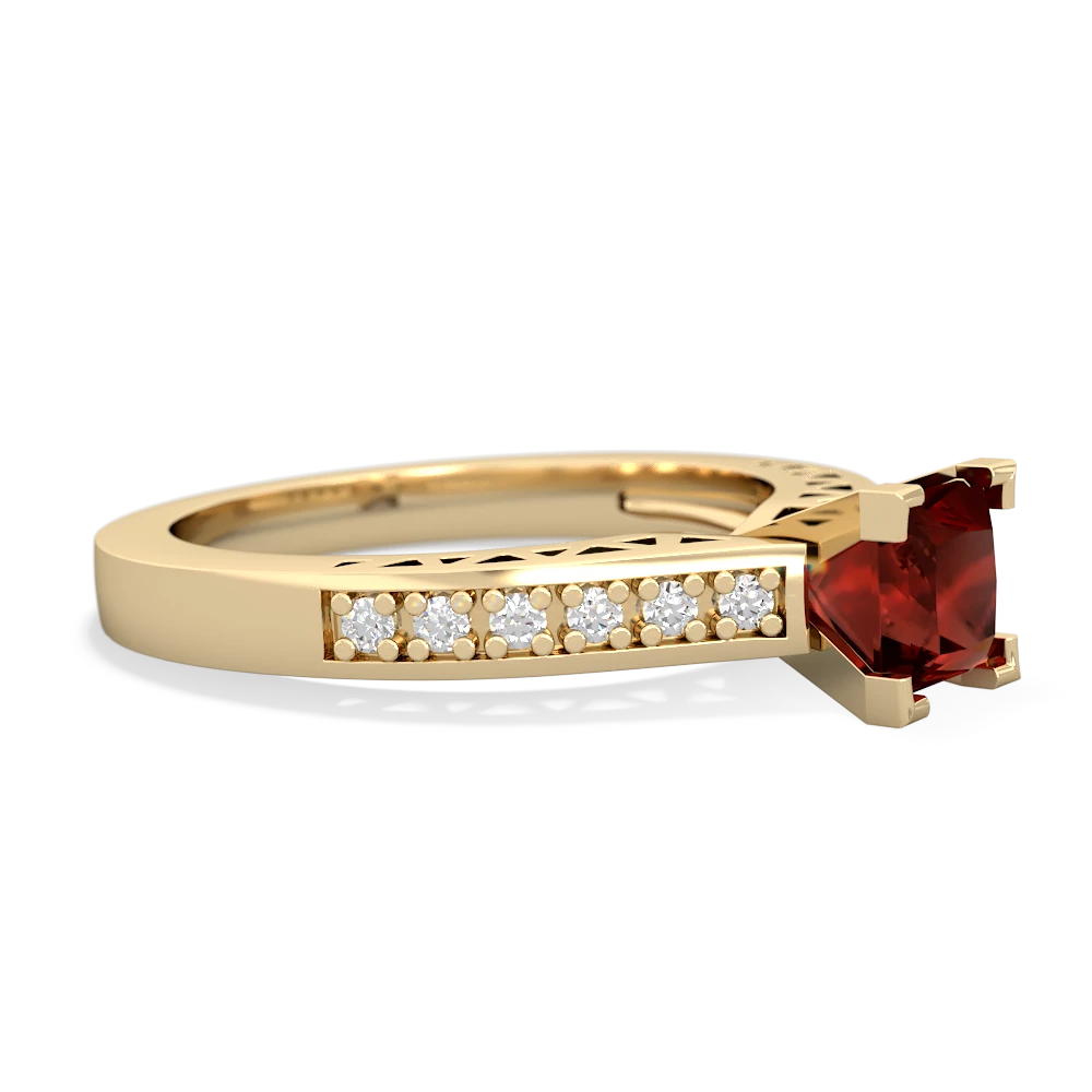 Garnet Art Deco Engagement 5Mm Square 14K Yellow Gold ring R26355SQ