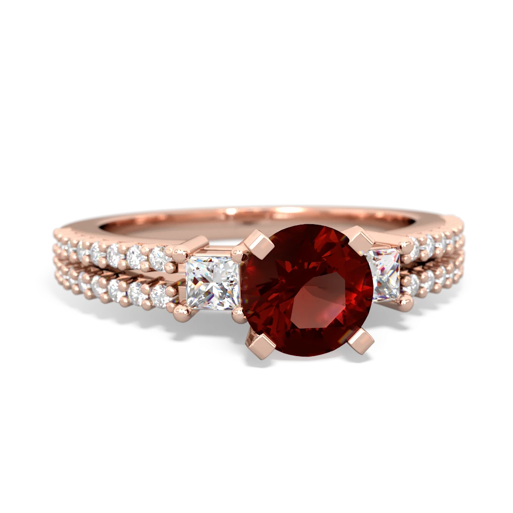 Garnet Classic 6Mm Round Engagement 14K Rose Gold ring R26436RD