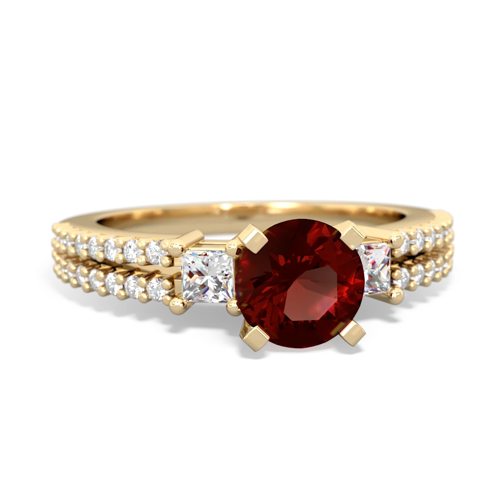 Garnet Engagement 14K Yellow Gold ring R26436RD - front view