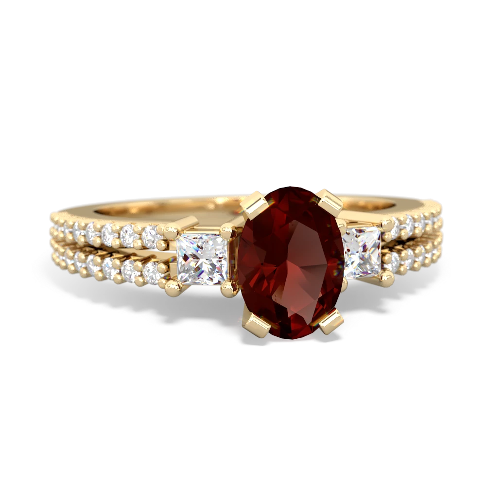 Garnet Engagement 14K Yellow Gold ring R26437VL - front view
