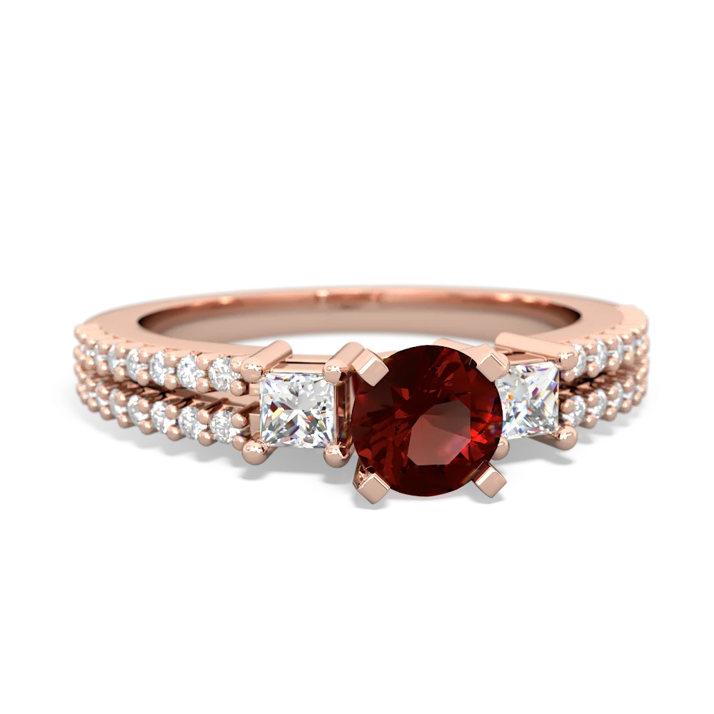 Garnet Classic 5Mm Round Engagement 14K Rose Gold ring R26435RD