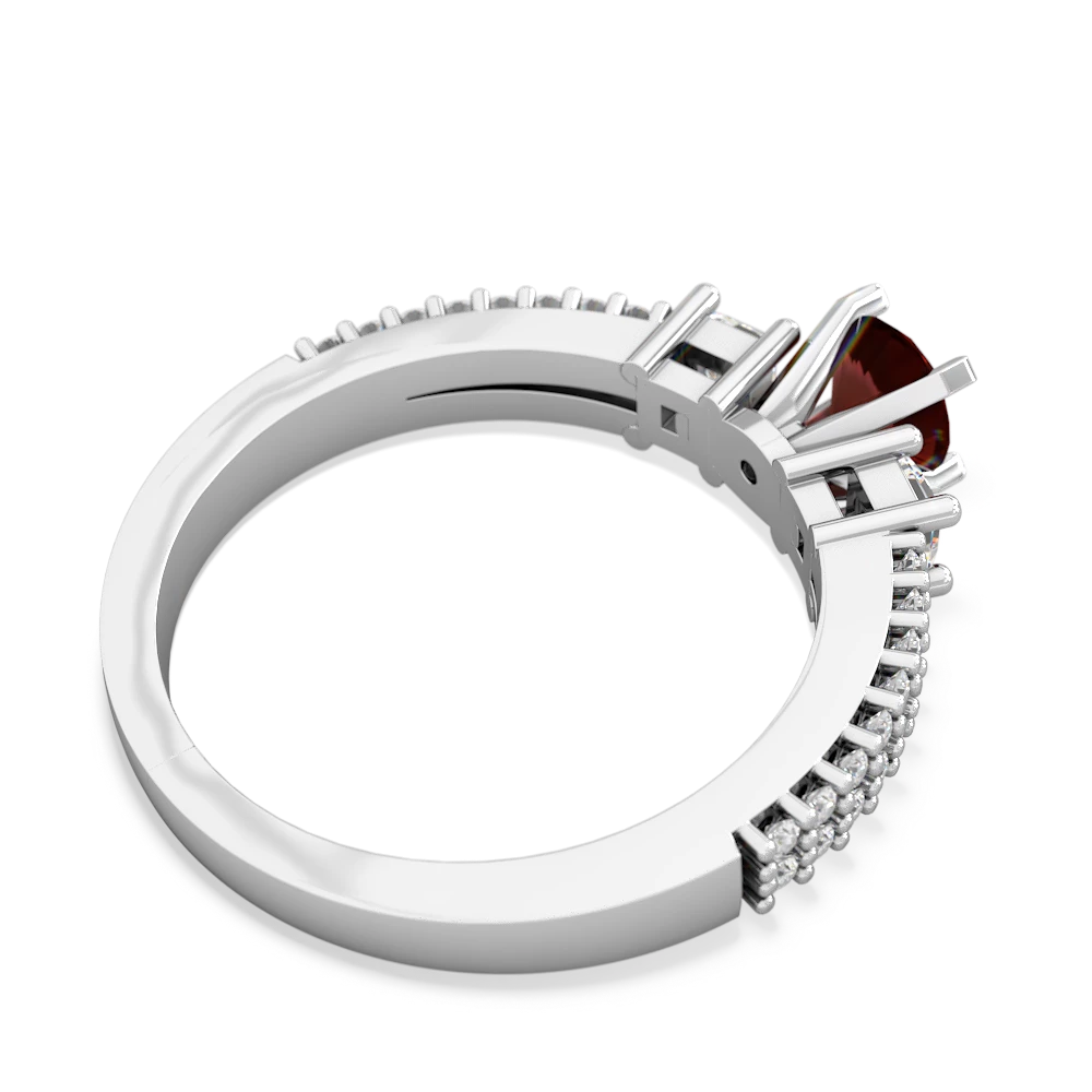 Garnet Classic 5Mm Round Engagement 14K White Gold ring R26435RD