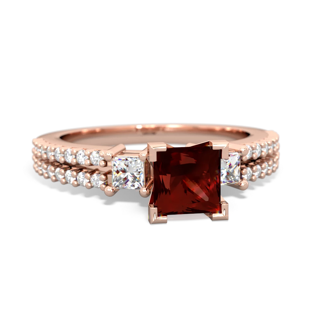 Garnet Classic 5Mm Square Engagement 14K Rose Gold ring R26435SQ