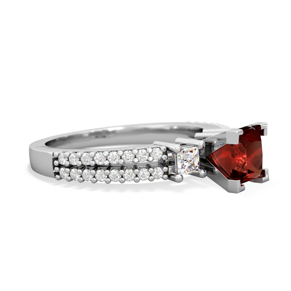 Garnet Classic 5Mm Square Engagement 14K White Gold ring R26435SQ