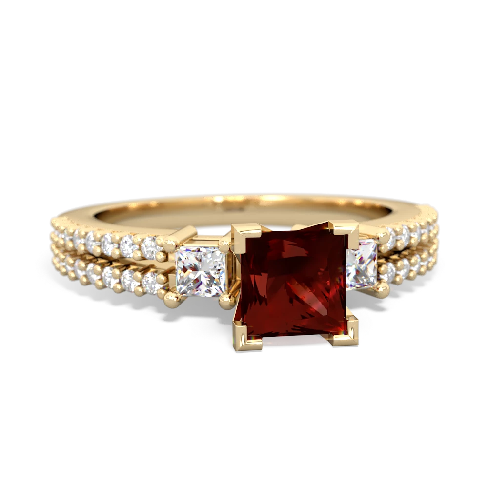 Garnet Classic 5Mm Square Engagement 14K Yellow Gold ring R26435SQ