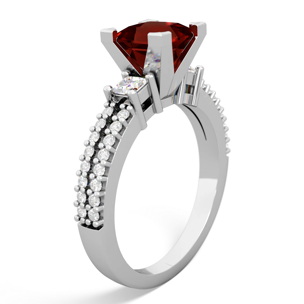 Garnet Classic 6Mm Princess Engagement 14K White Gold ring R26436SQ