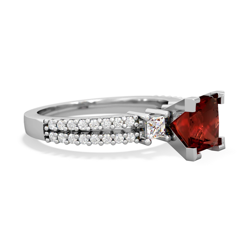 Garnet Classic 6Mm Princess Engagement 14K White Gold ring R26436SQ