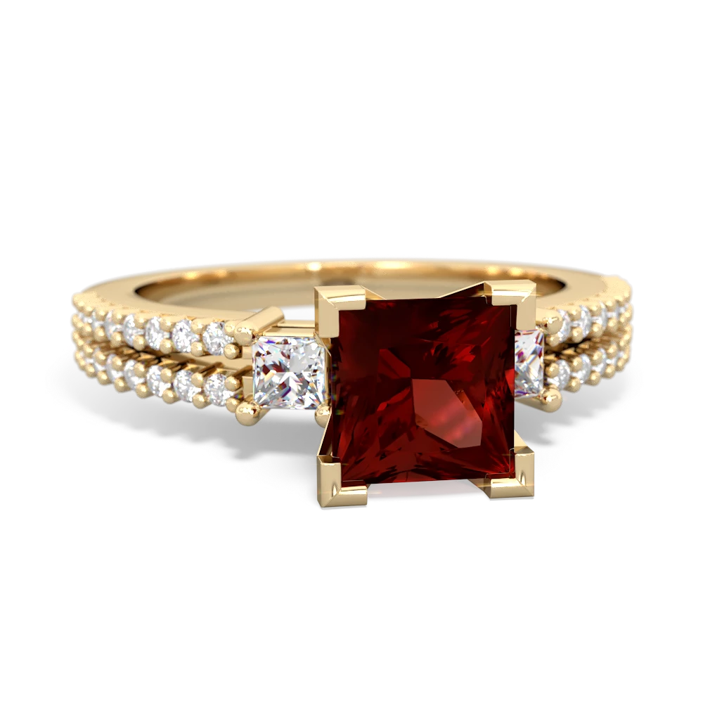 Garnet Classic 6Mm Princess Engagement 14K Yellow Gold ring R26436SQ