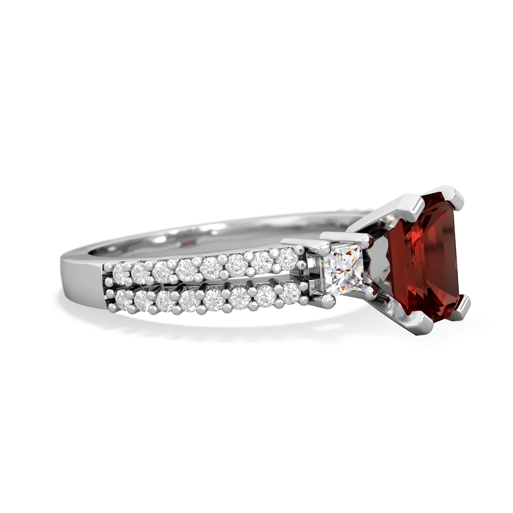 Garnet Classic 7X5mm Emerald-Cut Engagement 14K White Gold ring R26437EM