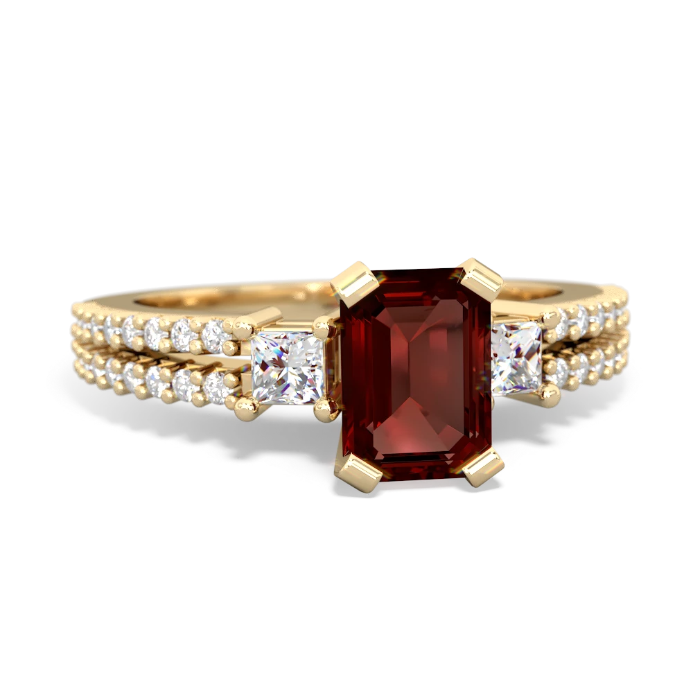 Garnet Classic 7X5mm Emerald-Cut Engagement 14K Yellow Gold ring R26437EM