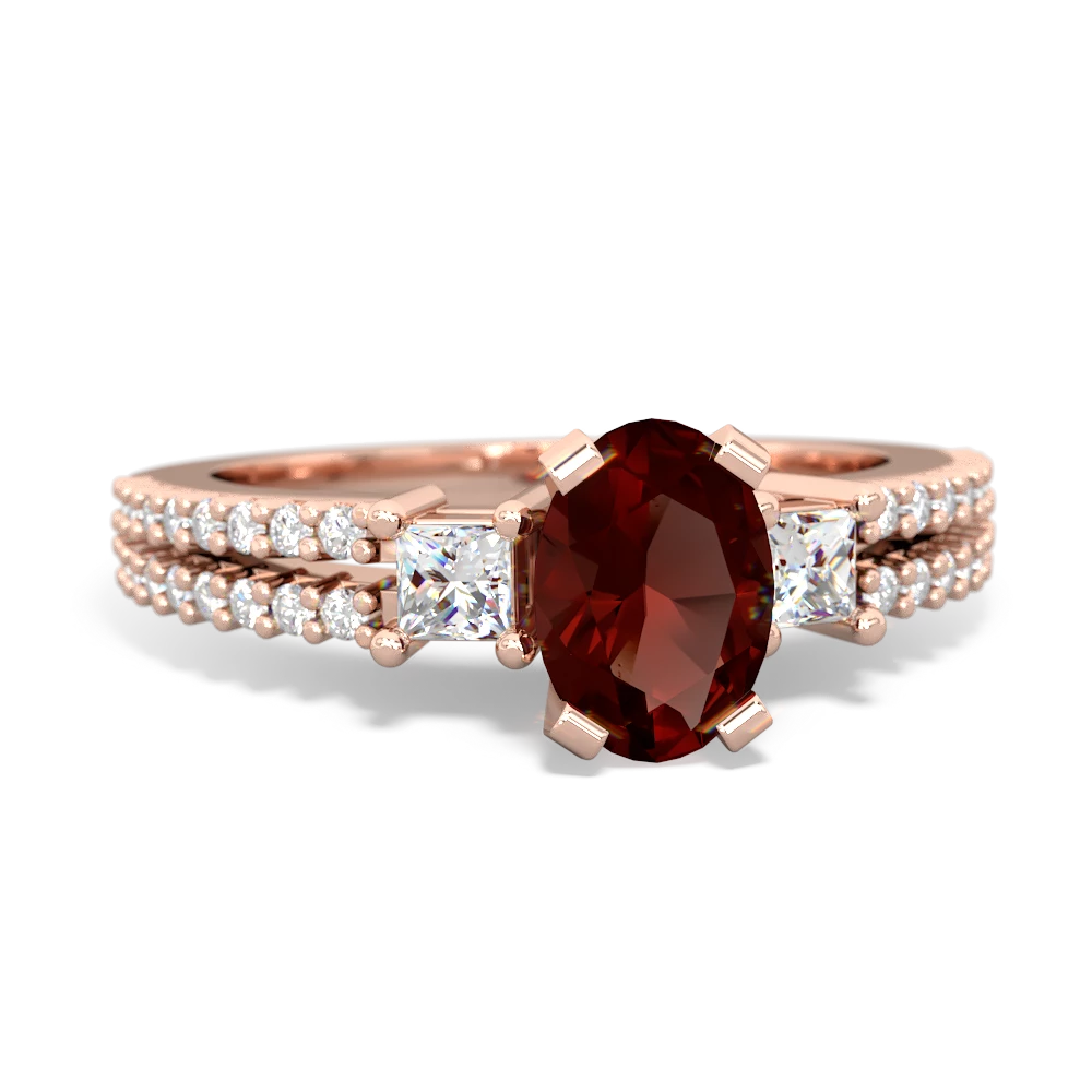 Garnet Classic 7X5mm Oval Engagement 14K Rose Gold ring R26437VL