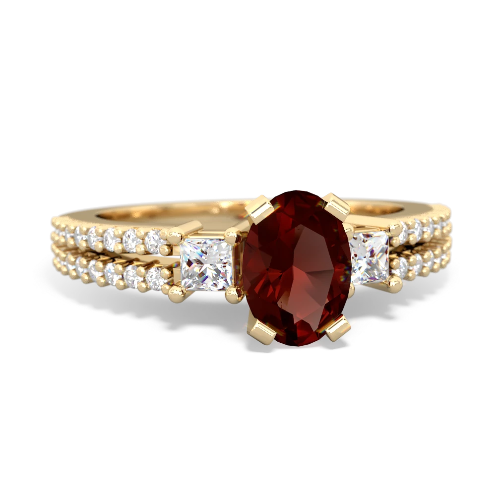 Garnet Classic 7X5mm Oval Engagement 14K Yellow Gold ring R26437VL