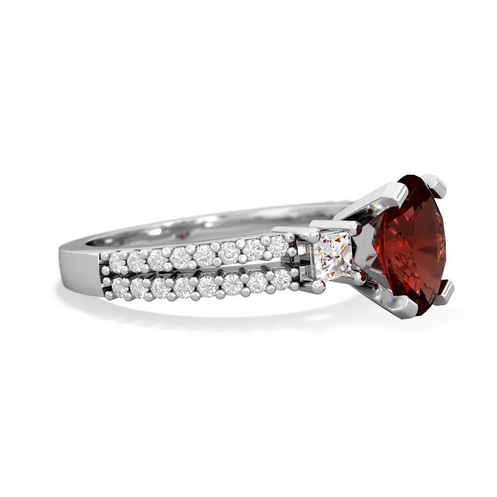 Garnet Classic 8X6mm Oval Engagement 14K White Gold ring R26438VL