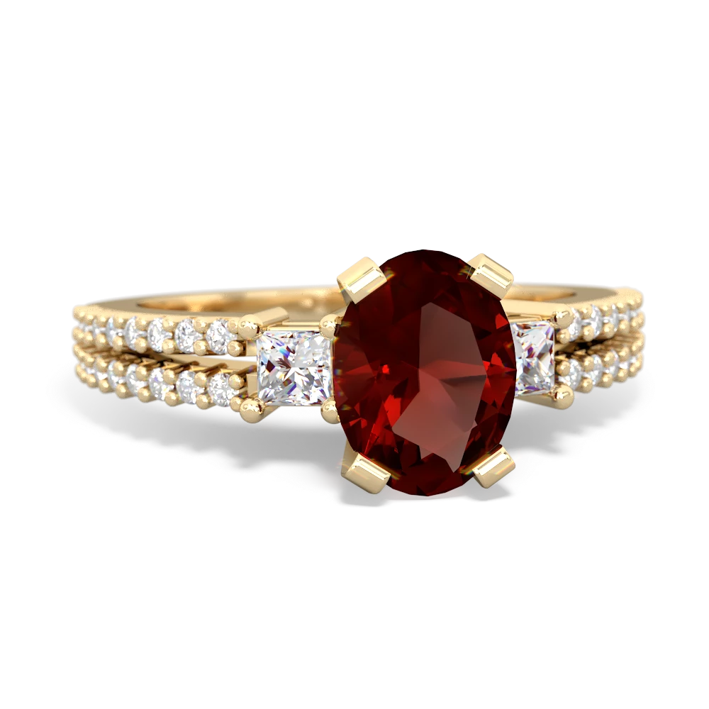 Garnet Classic 8X6mm Oval Engagement 14K Yellow Gold ring R26438VL