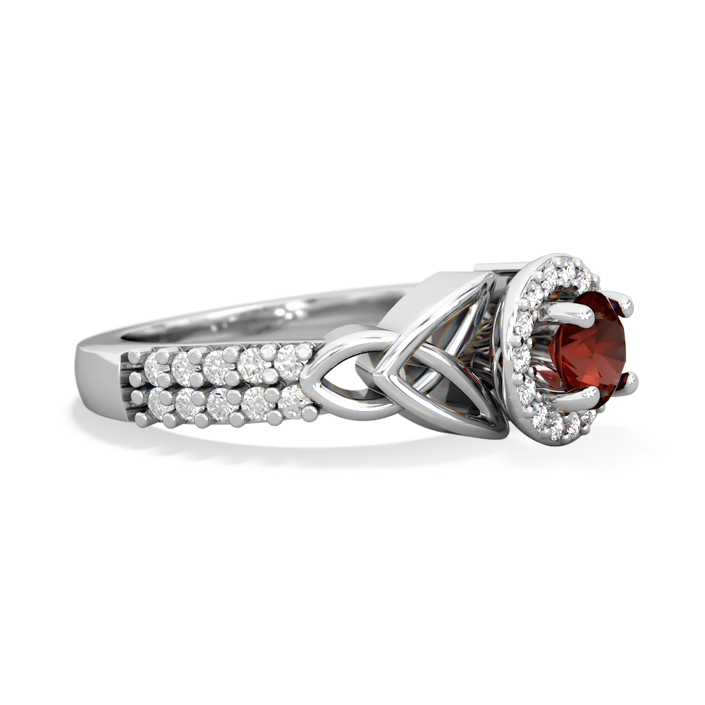 Garnet Celtic Knot Halo 14K White Gold ring R26445RH