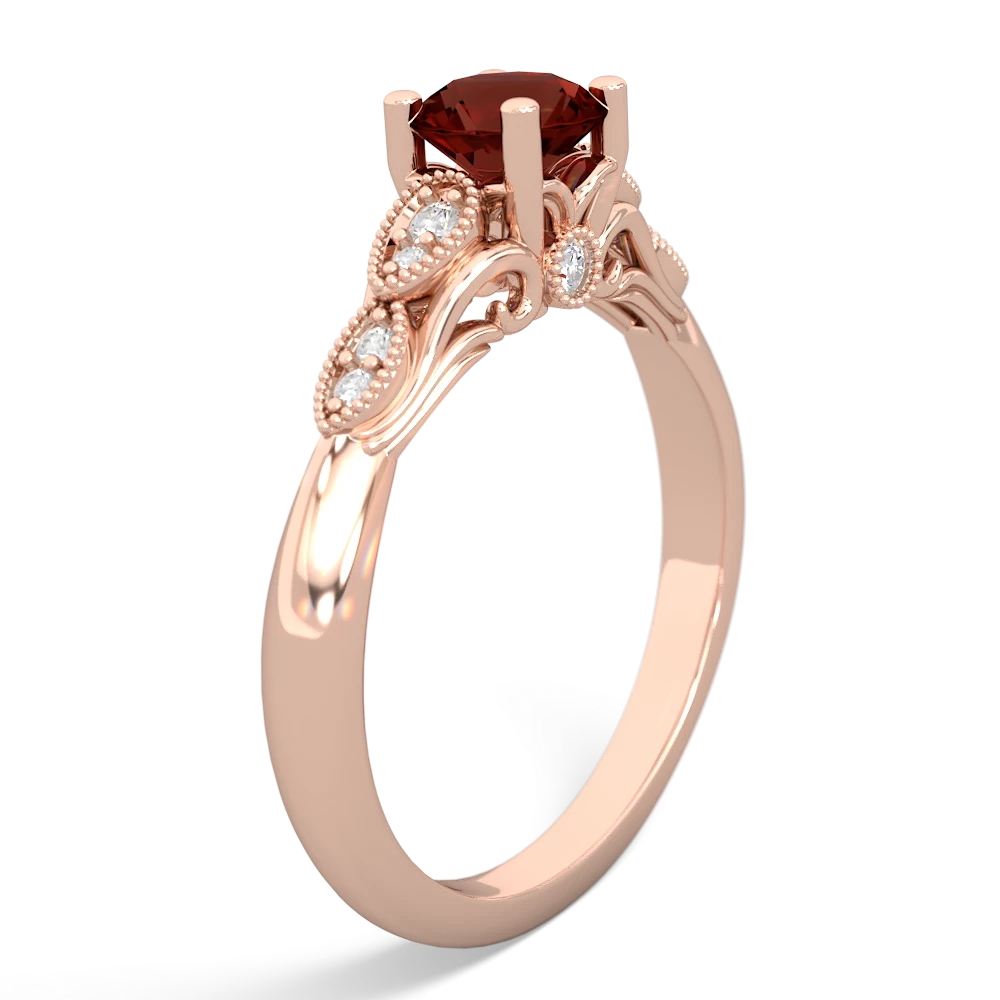 Garnet Antique Elegance 14K Rose Gold ring R3100