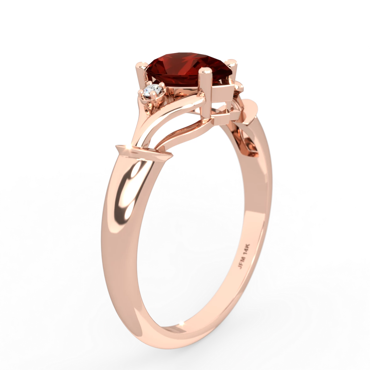 Garnet Precious Pear 14K Rose Gold ring R0826