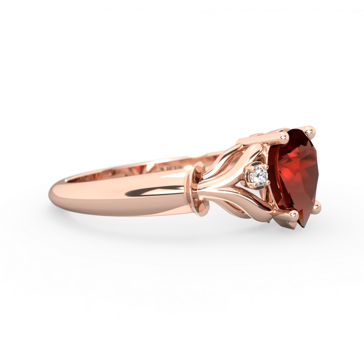 Garnet Precious Pear 14K Rose Gold ring R0826
