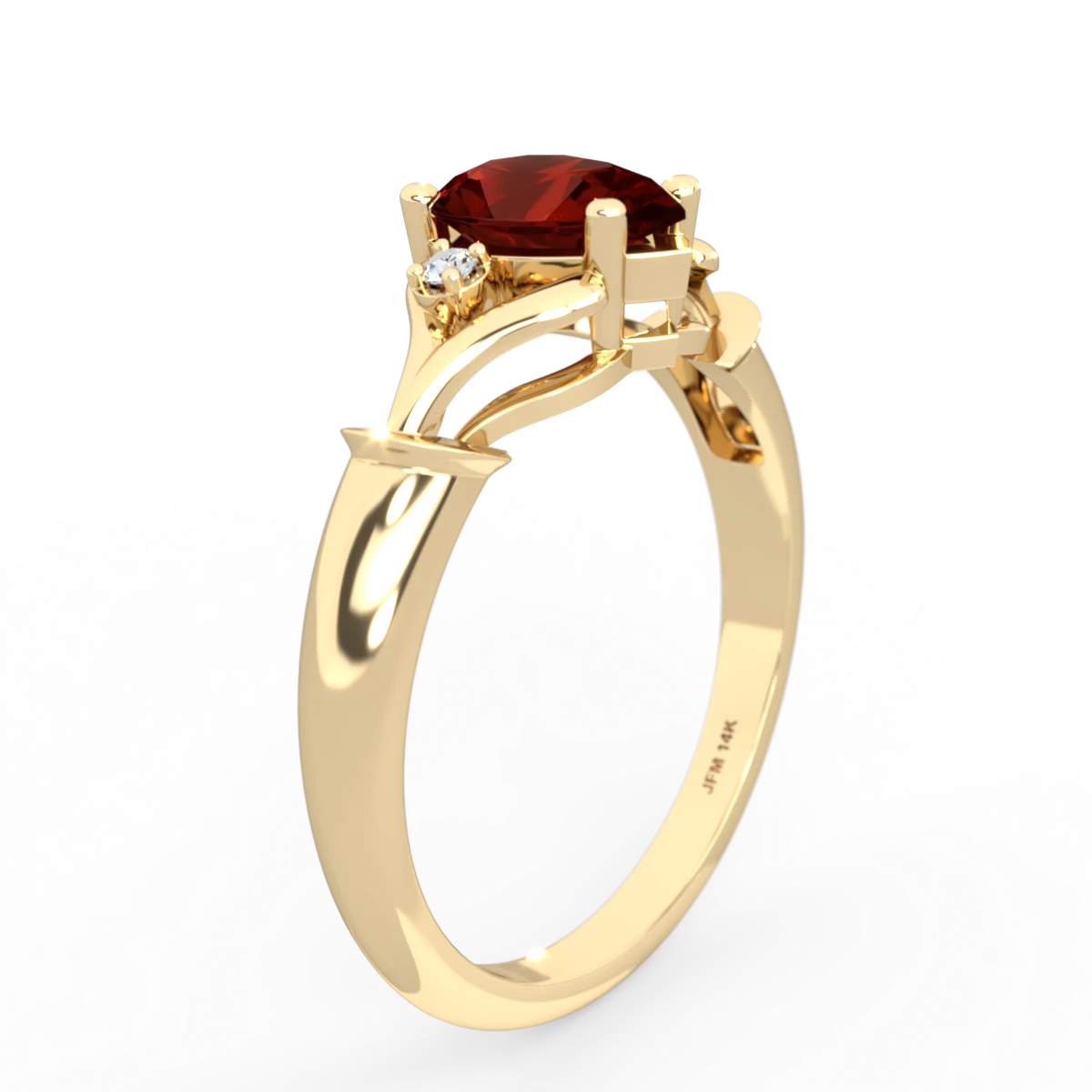 Garnet Precious Pear 14K Yellow Gold ring R0826