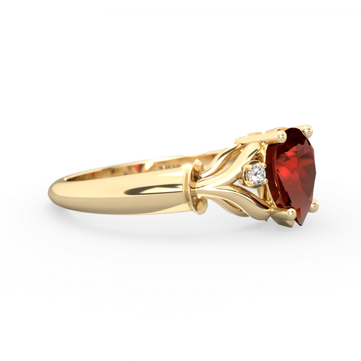 Garnet Precious Pear 14K Yellow Gold ring R0826