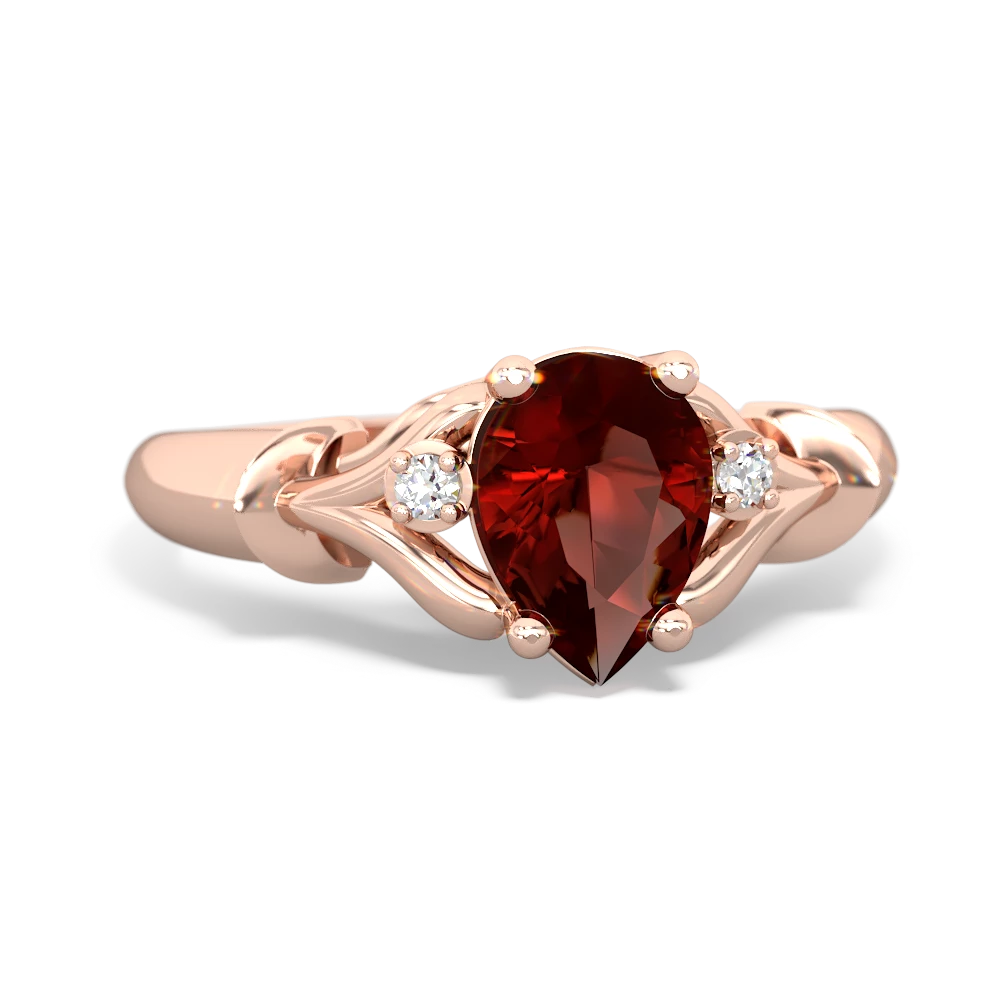 Garnet Precious Pear 14K Rose Gold ring R0826