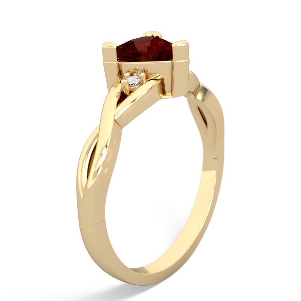 Garnet Trillion Twist 14K Yellow Gold ring R2104