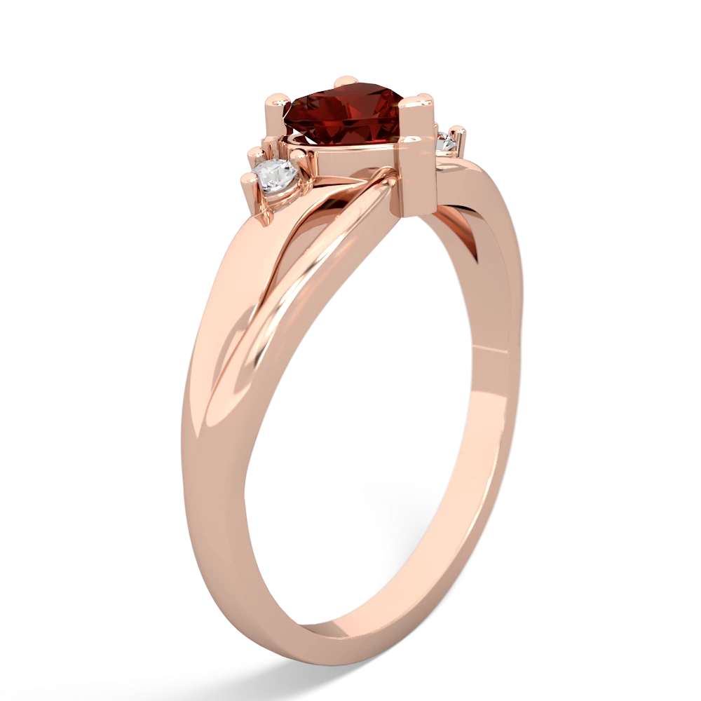 Garnet Split Band Swirl 14K Rose Gold ring R2130