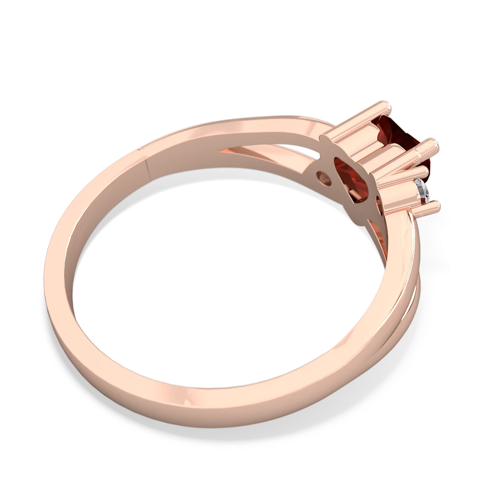 Garnet Split Band Swirl 14K Rose Gold ring R2130