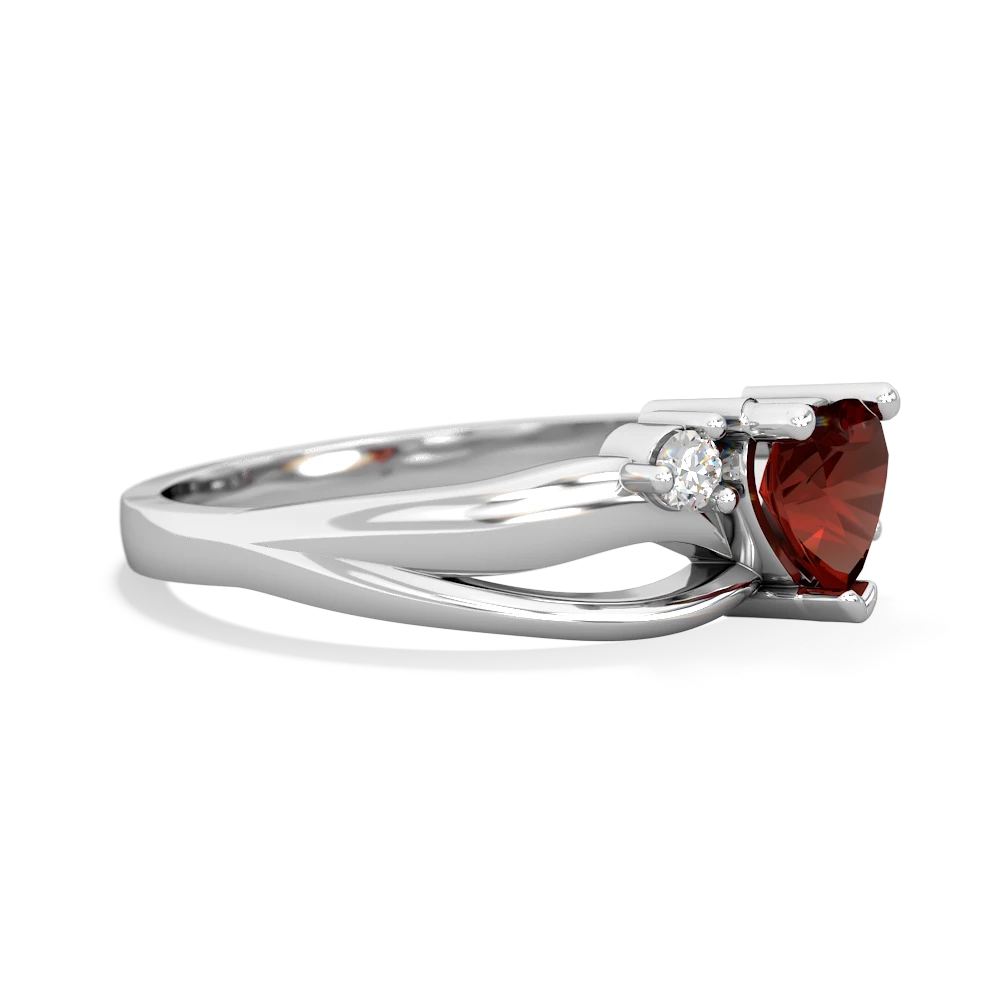 Garnet Split Band Swirl 14K White Gold ring R2130