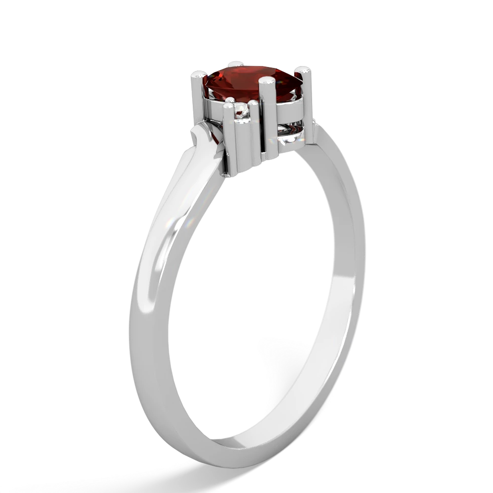 Garnet Elegant Swirl 14K White Gold ring R2173