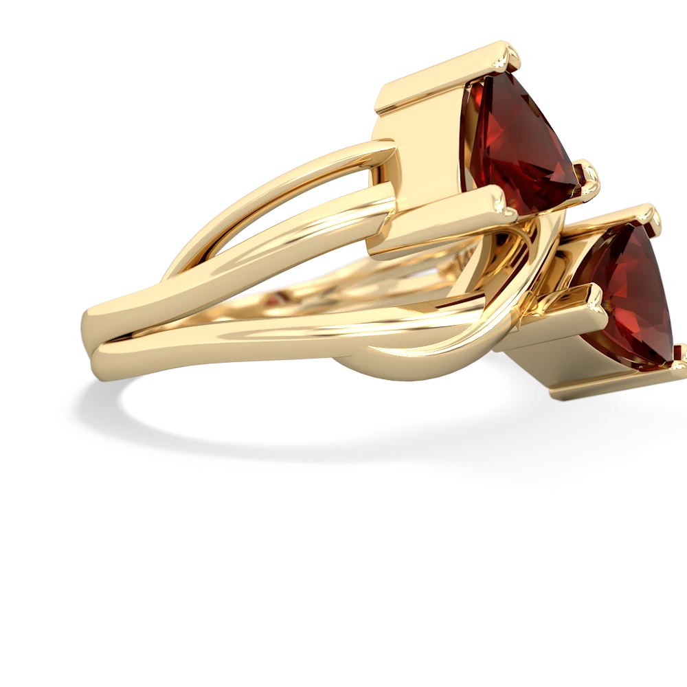 Garnet Split Band Swirl 14K Yellow Gold ring R2341