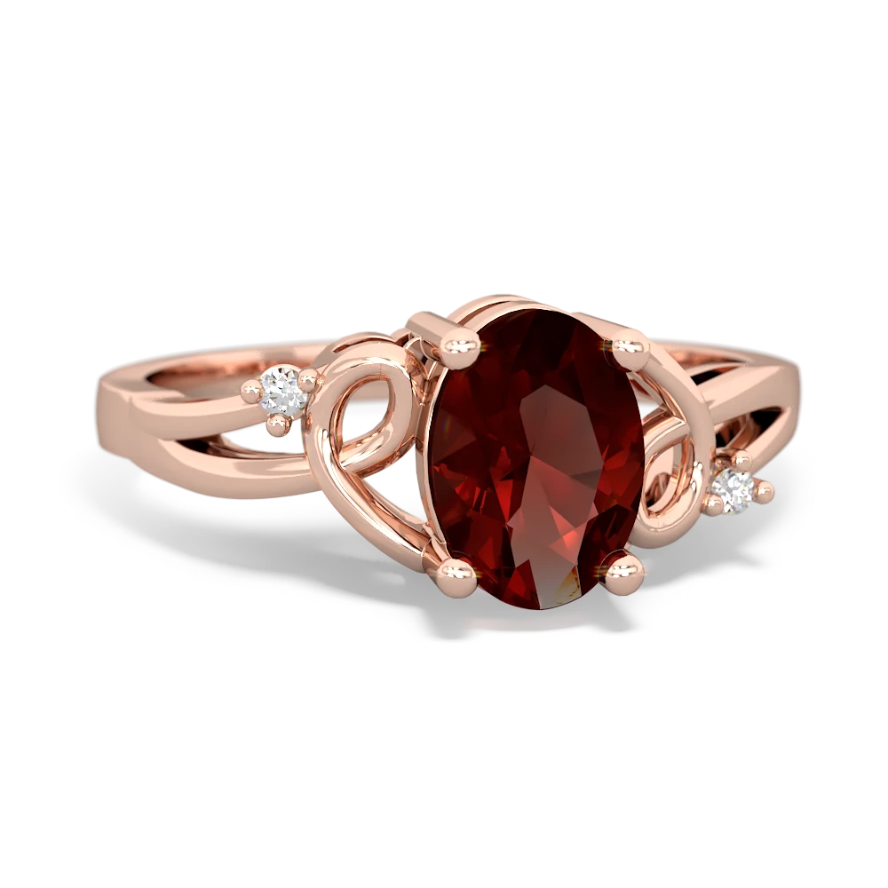 Garnet Swirls 14K Rose Gold ring R2347