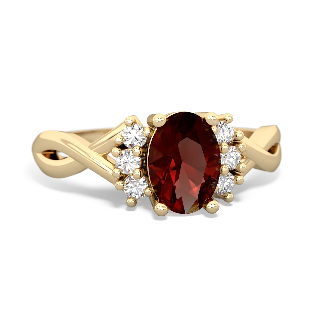 Garnet Victorian Twist 14K Yellow Gold ring R2497