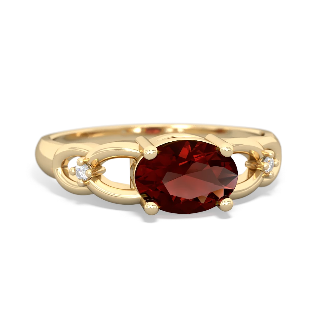 Garnet Links 14K Yellow Gold ring R4032