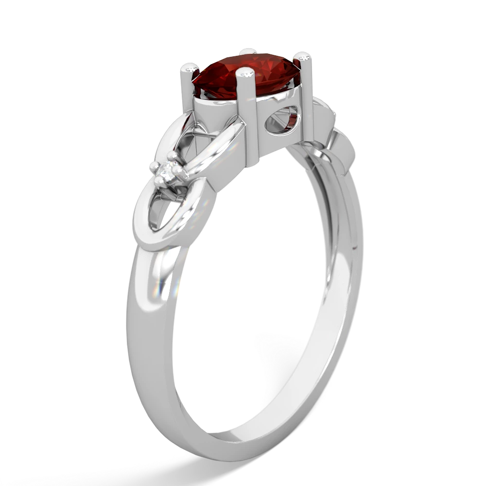 Garnet Links 14K White Gold ring R4032