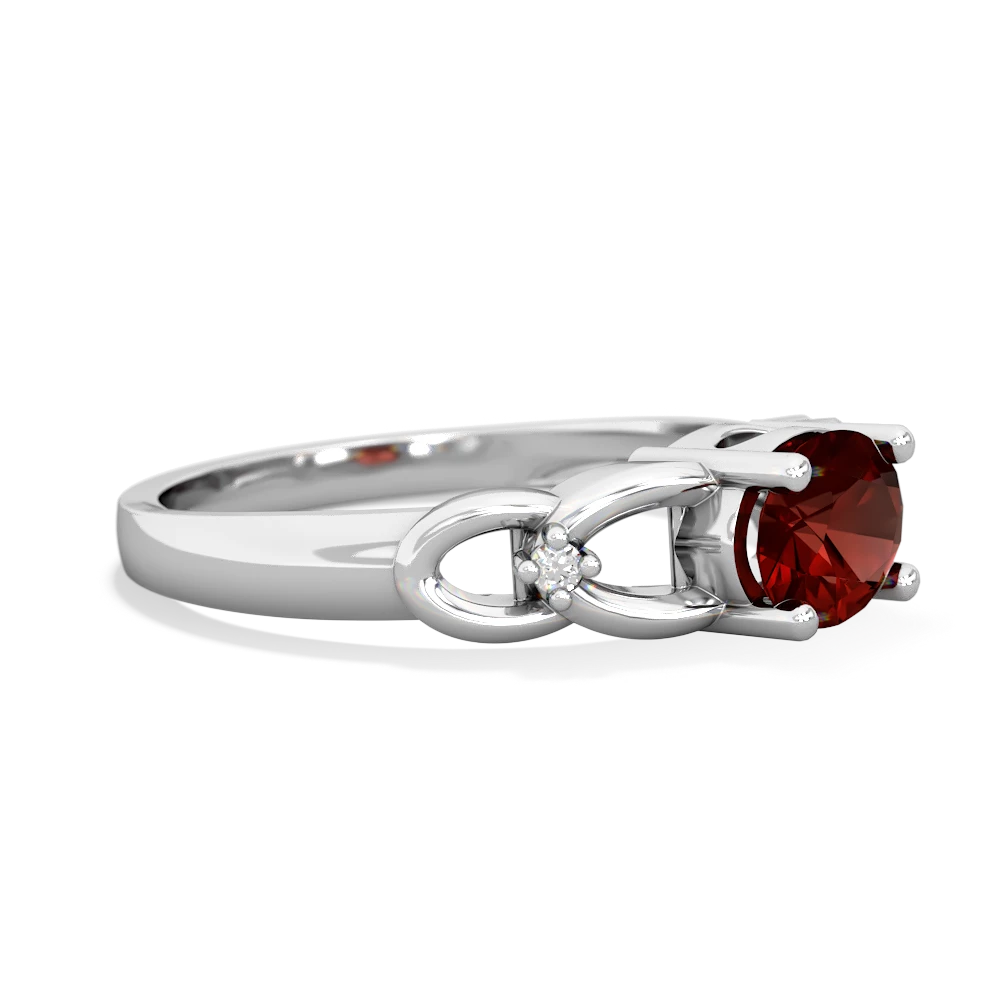 Garnet Links 14K White Gold ring R4032