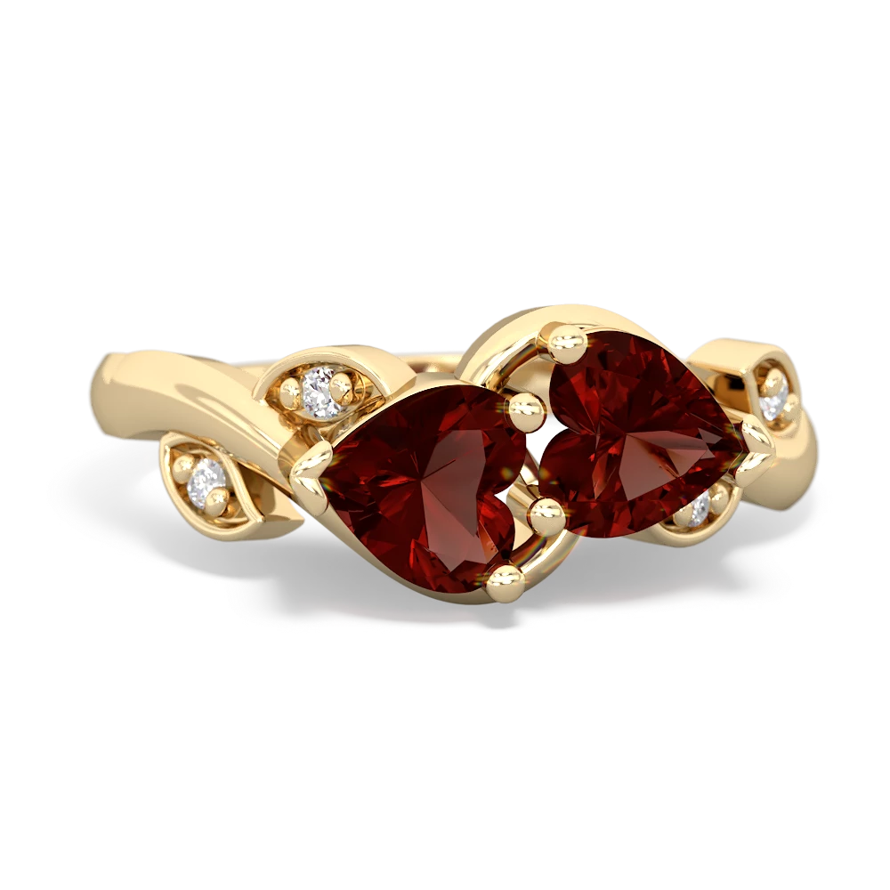 Garnet Floral Elegance 14K Yellow Gold ring R5790