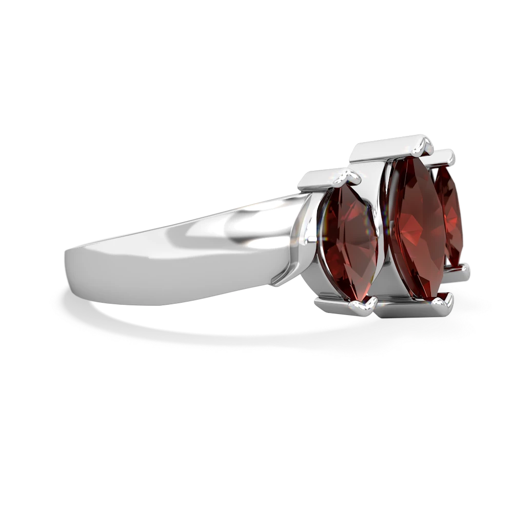 Garnet Three Peeks 14K White Gold ring R2433