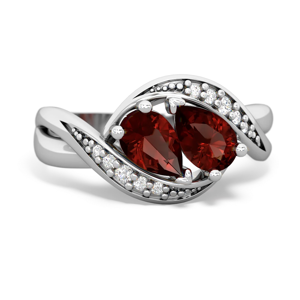 Garnet Summer Winds 14K White Gold ring R5342