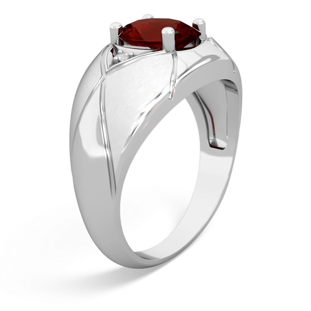 Garnet Men's Crossroads 14K White Gold ring R0361