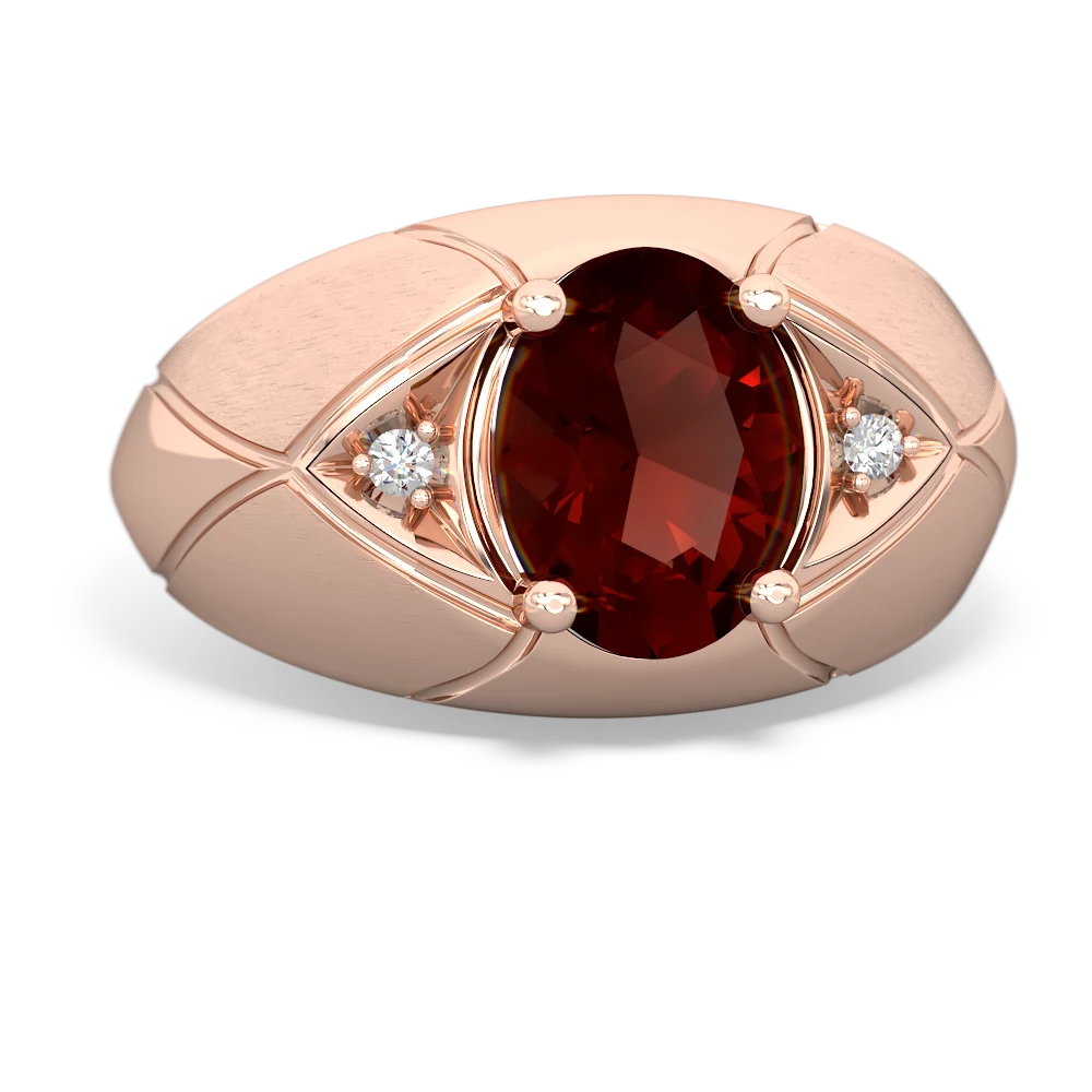 Garnet Men's Crossroads 14K Rose Gold ring R0361