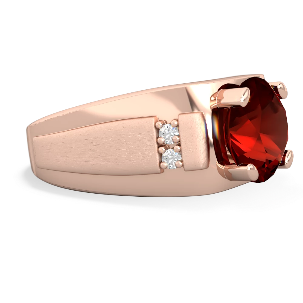 Garnet Men's 9Mm Round 14K Rose Gold ring R1822