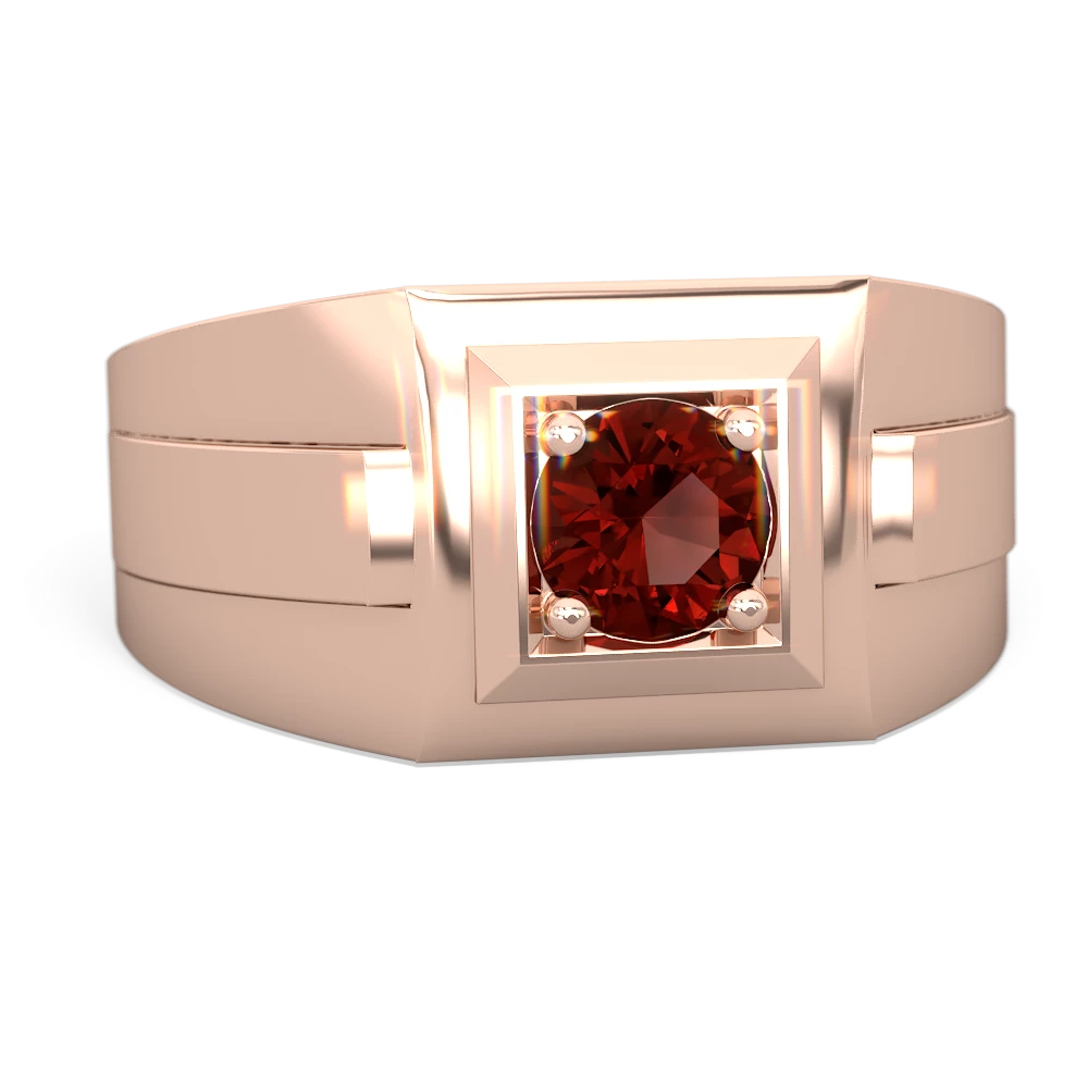 Garnet Men's 14K Rose Gold ring R0480 - front view