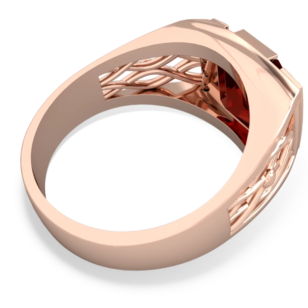 Garnet Men's Vine 14K Rose Gold ring R0490