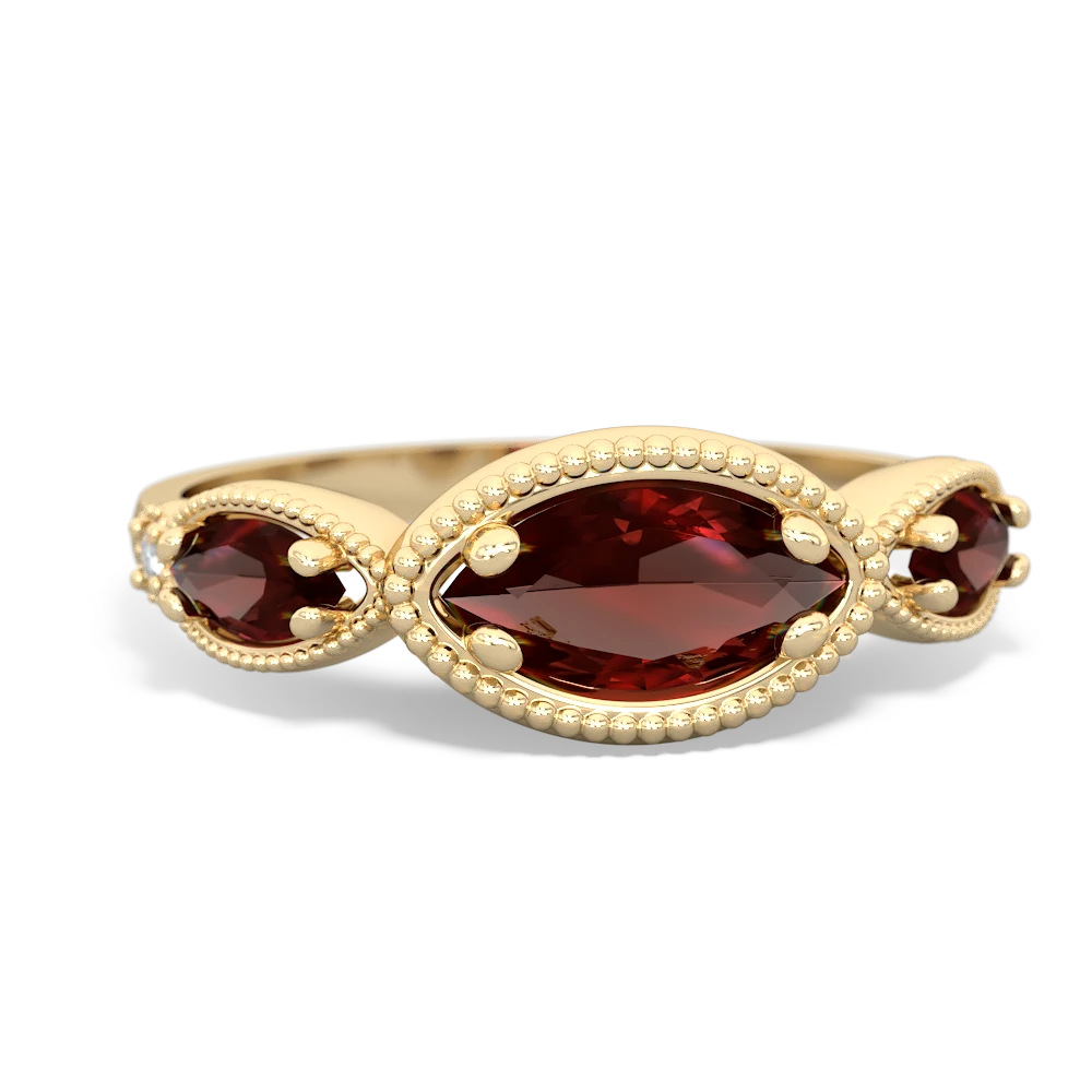 Garnet Milgrain Marquise 14K Yellow Gold ring R5700