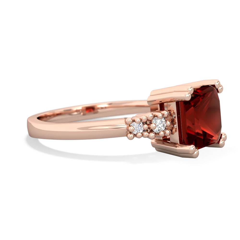 Garnet Art Deco Princess 14K Rose Gold ring R2014